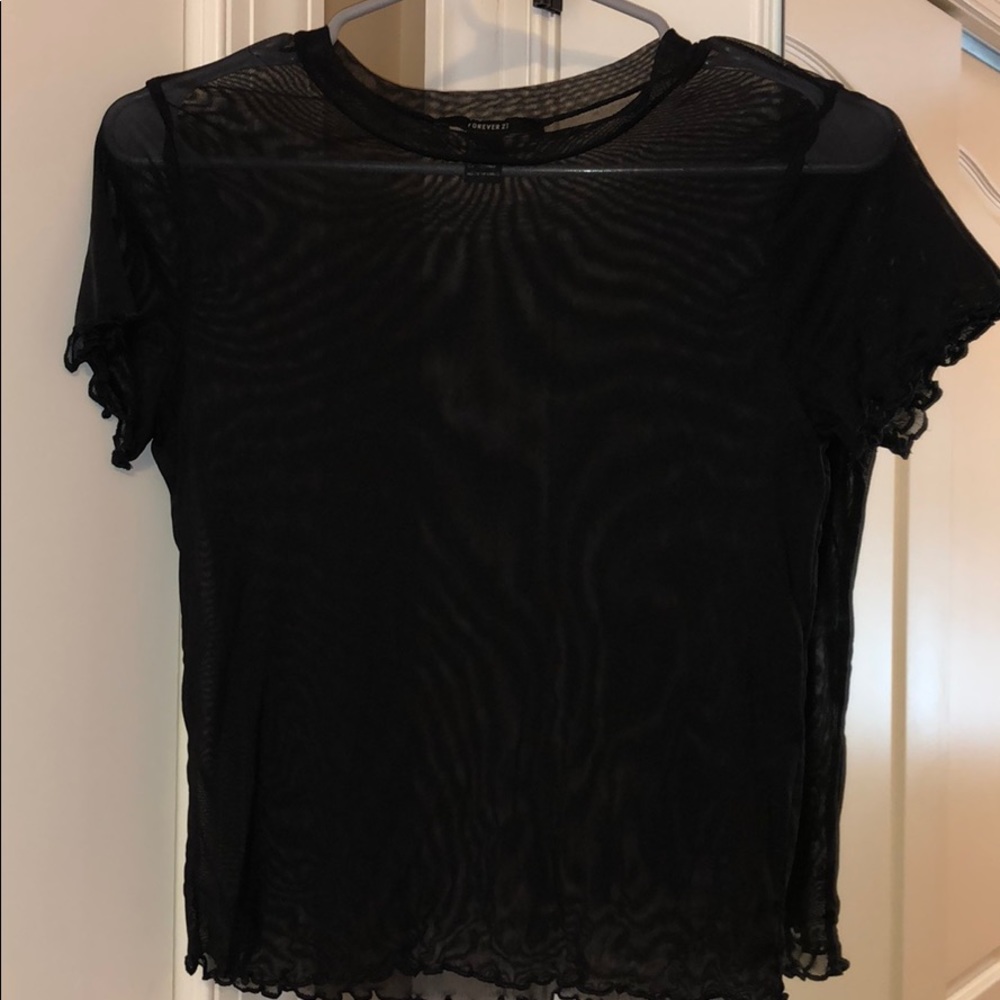 black mesh top